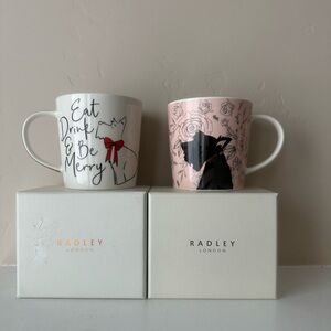 Radley London "Rosey Posey" “Eat, Drink, Merry” Mug Set of 2 Scottish Terrier